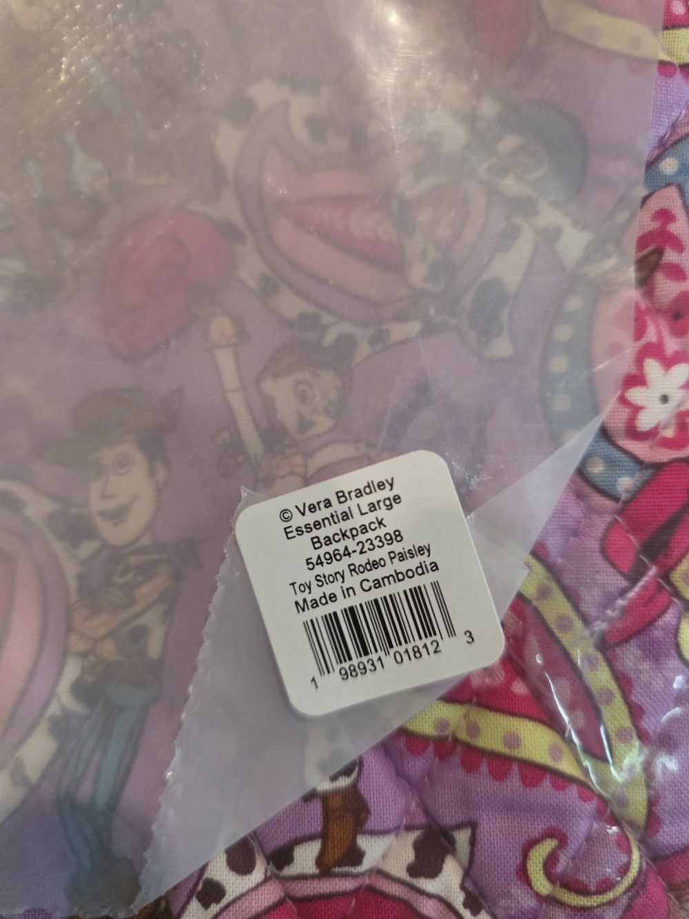 Viral Vera Bradley Toy Story Rodeo Large Backpack-NWT - Picture 2 of 8